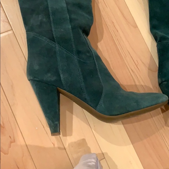 Fornarina suede blue feel heeled boots under knee - Picture 2 of 3